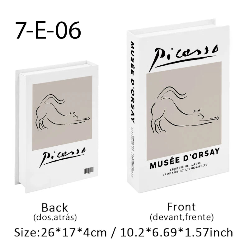 Abstract Boho Monet Luxe Fake Book Storage Box Interior Decoration Bauhaus Decorative Books Coffee Table Bedroom Ornament Decor