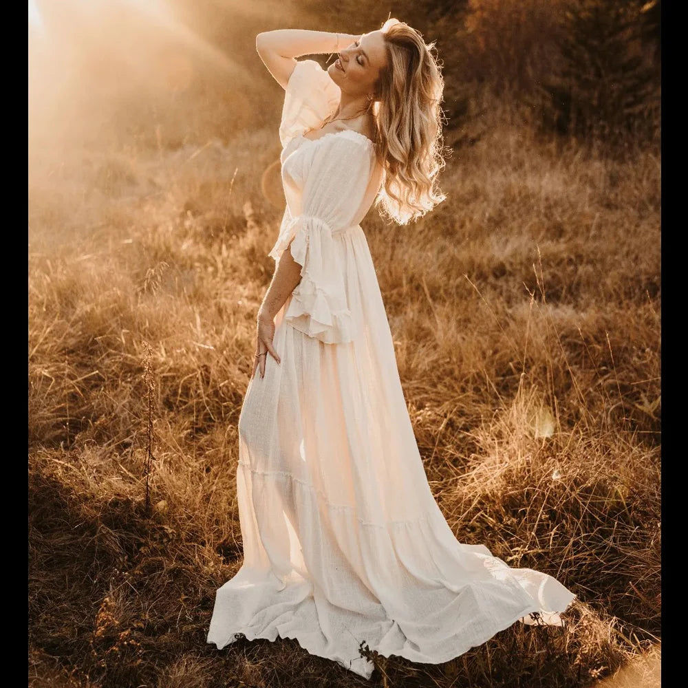 Boho Pregnant Dress Comfortable Linen