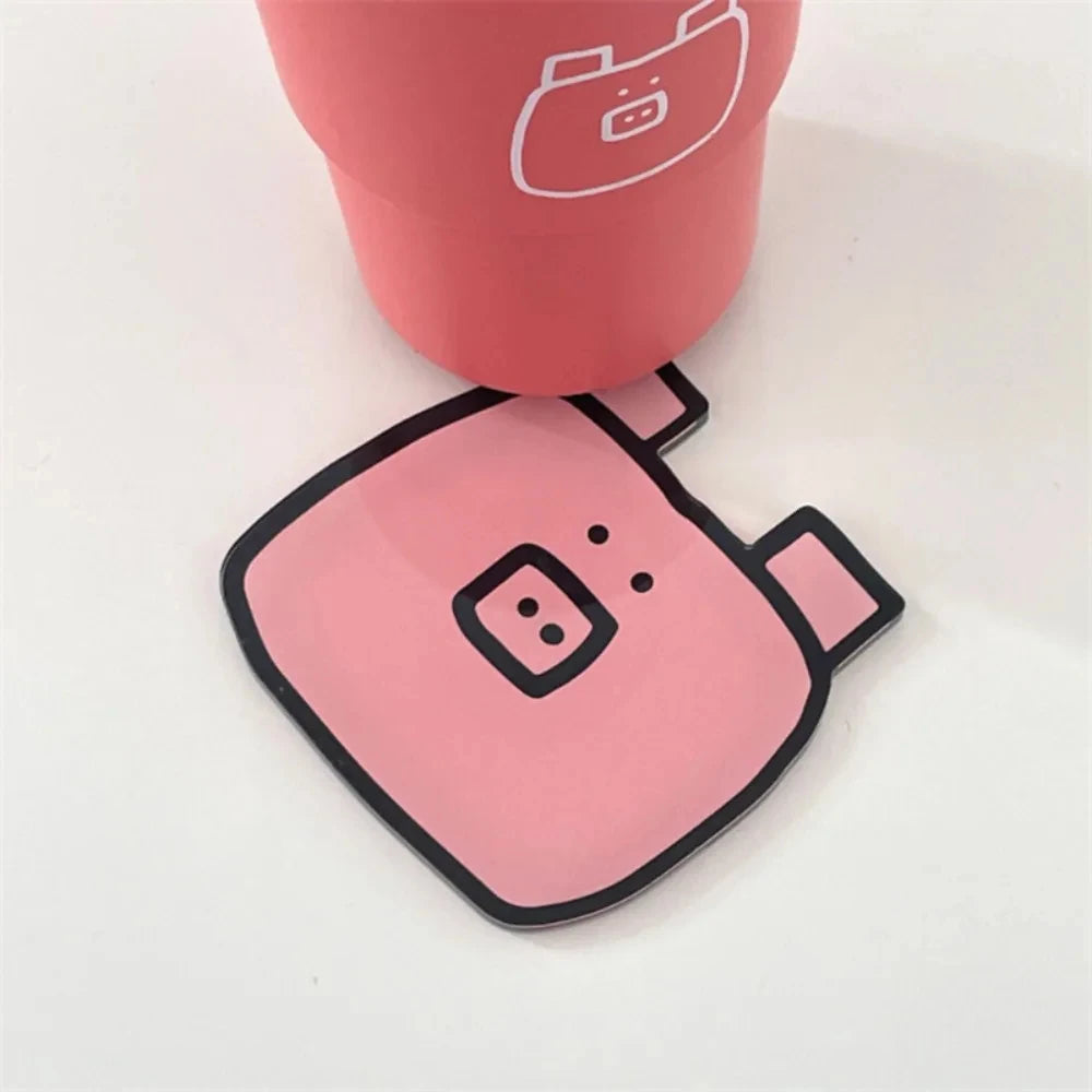 Cute Smiley Cartoon Acrylic Coaster Cup Mat Pad Mug Holder Mat Coffee Drinks Placemats Heat-resistant Bowl Pad