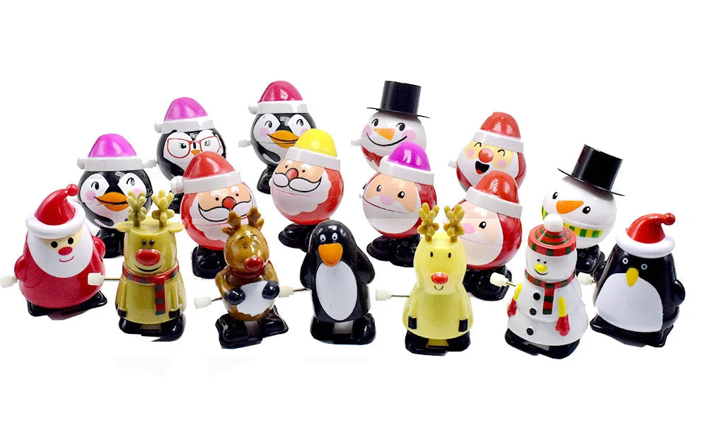 Christmas Ornament Children Toys Jumping Santa Claus Elk Snowman Penguin Kindergarten Festive Party Supplies New Year Gifts