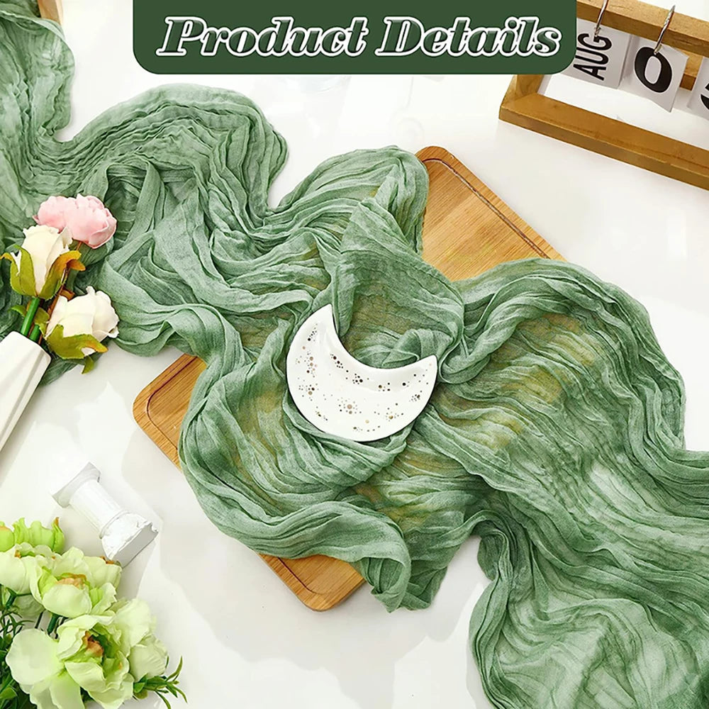 Beige Table Runner Gauze Cheesecloth