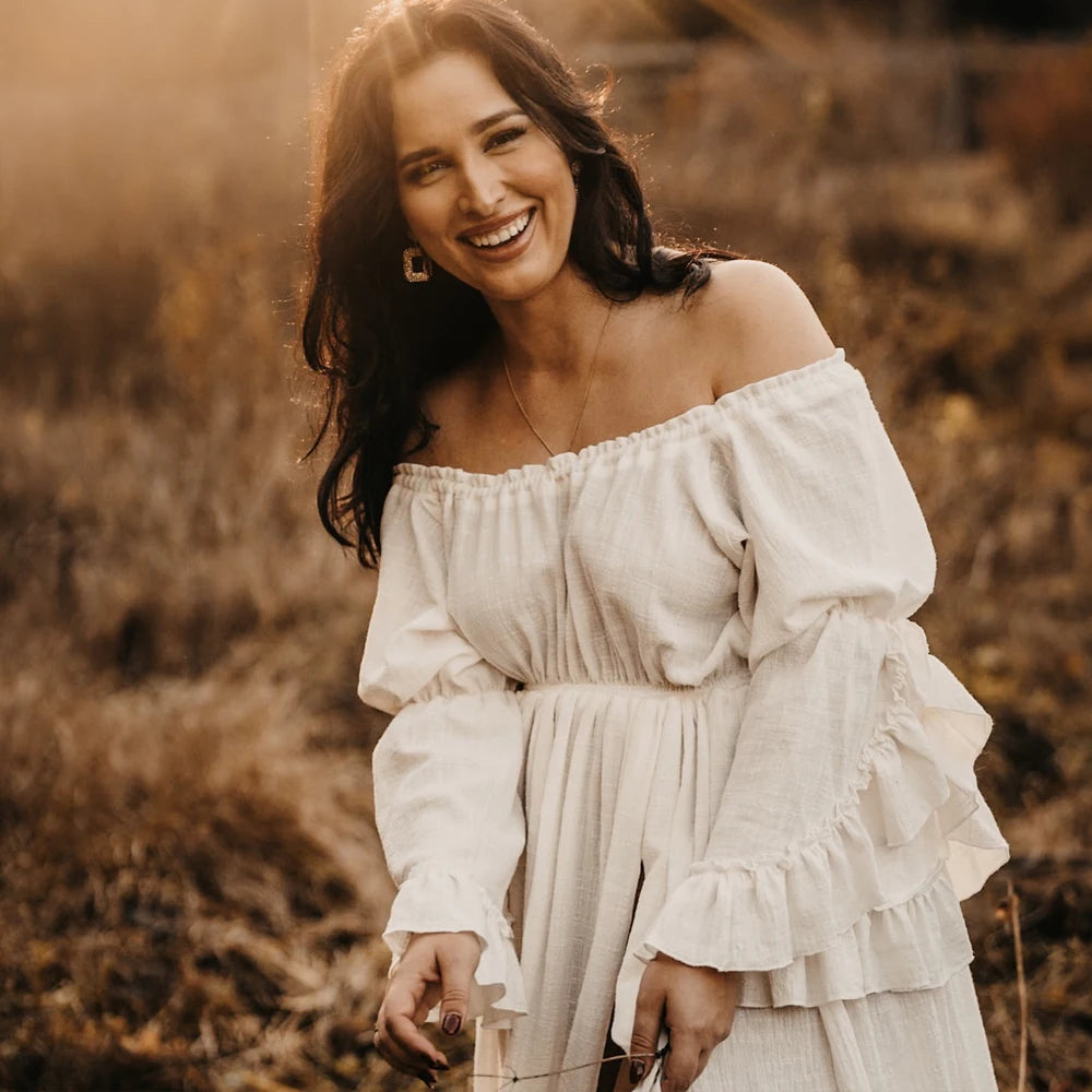 Boho Pregnant Dress Comfortable Linen