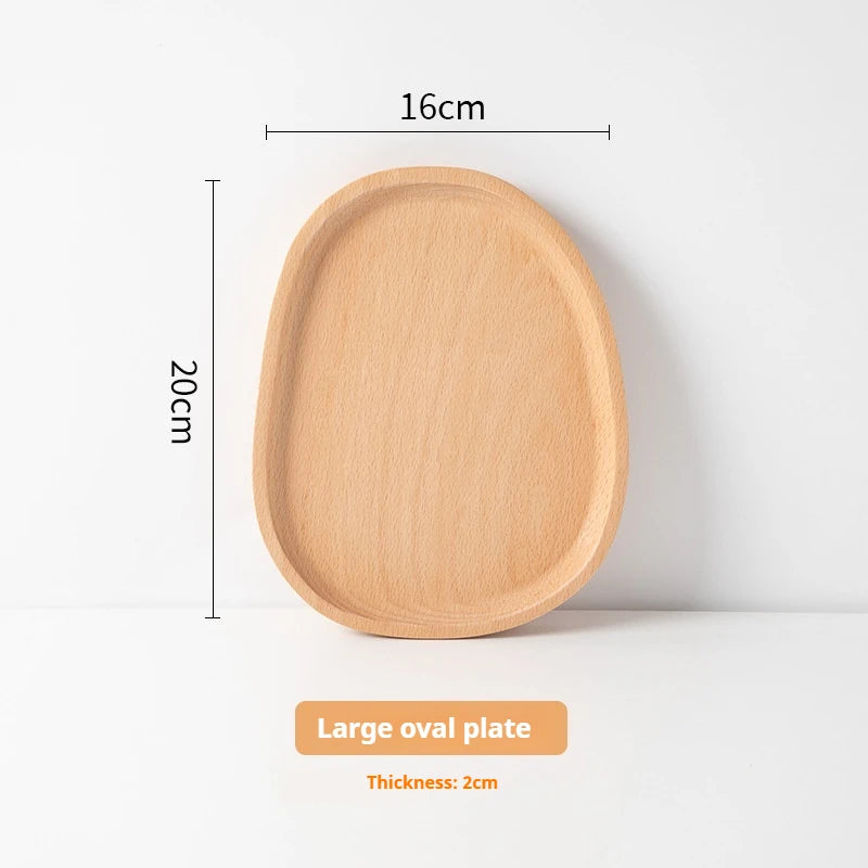 Oval wooden plate trays