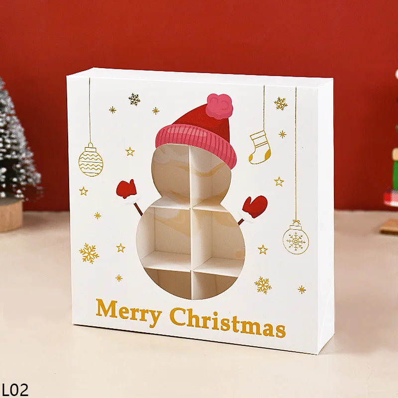 Christmas Cookie Gifts Boxes Candy Snack Packing Bags Merry Christmas  Decorations For Home Xmas Wrapping 2025 New Year Gift Box