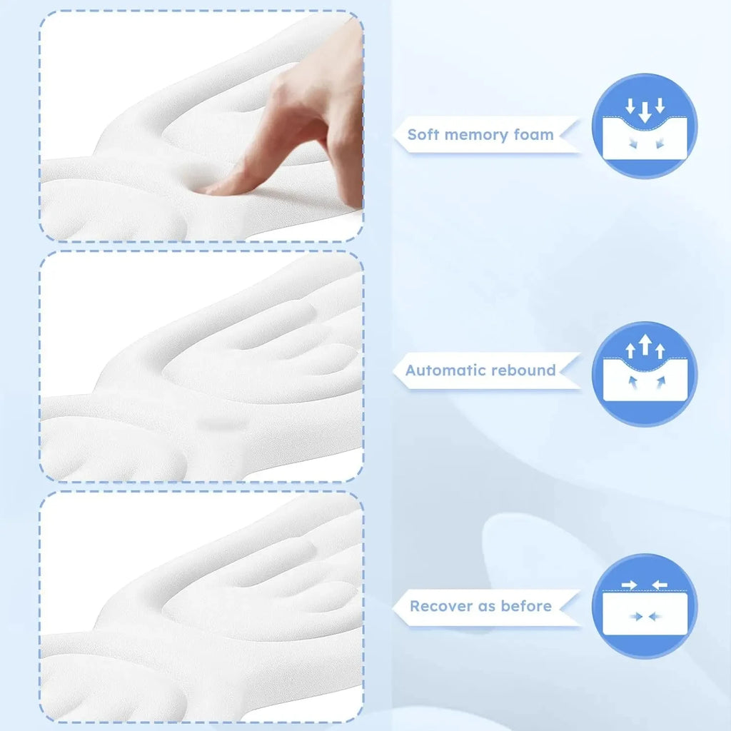 Keyboard Mouse Wrist Rest Angel Wing Memory Foam Mouse Pad Set Wrist Support Ergonomic Non-Slip for Computer Laptop Easy Typing