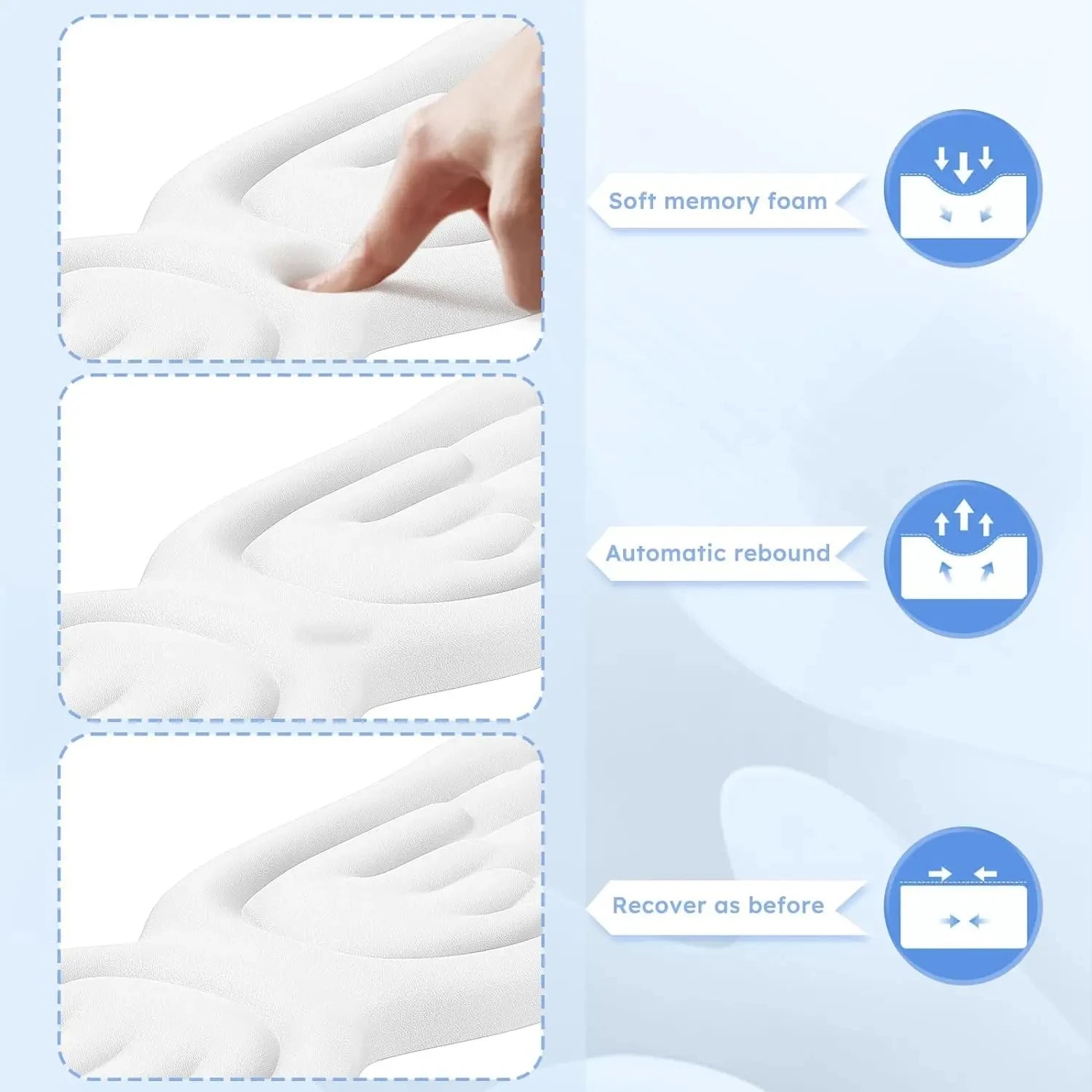 Keyboard Mouse Wrist Rest Angel Wing Memory Foam Mouse Pad Set Wrist Support Ergonomic Non-Slip for Computer Laptop Easy Typing