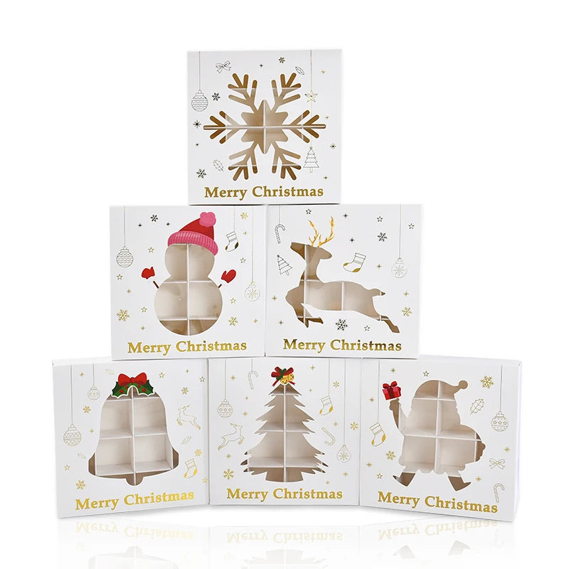 Christmas Cookie Gifts Boxes Candy Snack Packing Bags Merry Christmas  Decorations For Home Xmas Wrapping 2025 New Year Gift Box