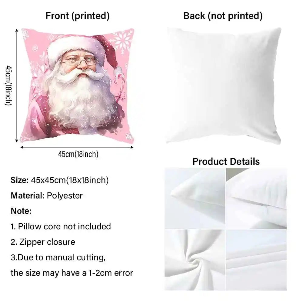 Christmas Magic: Merry Christmas, Joy to the World, Let it Snow, Meet Me under the Mistletoe Pillow Covers New Year decoration
