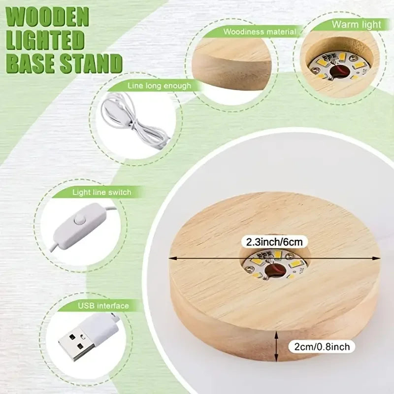 Night Light Wooden Led