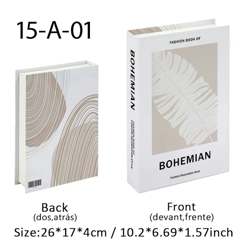 Abstract Boho Monet Luxe Fake Book Storage Box Interior Decoration Bauhaus Decorative Books Coffee Table Bedroom Ornament Decor