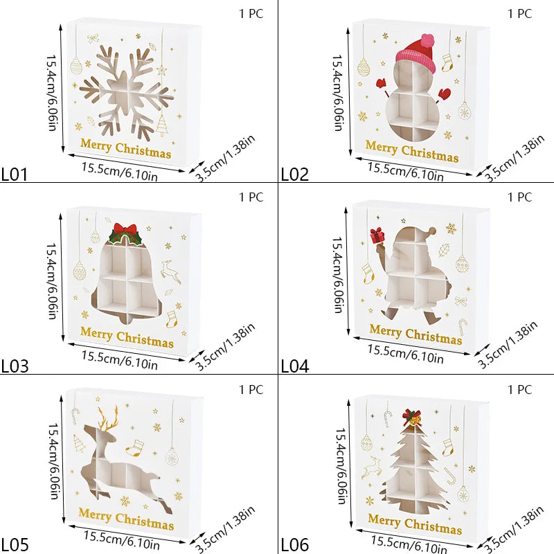 Christmas Cookie Gifts Boxes Candy Snack Packing Bags Merry Christmas  Decorations For Home Xmas Wrapping 2025 New Year Gift Box