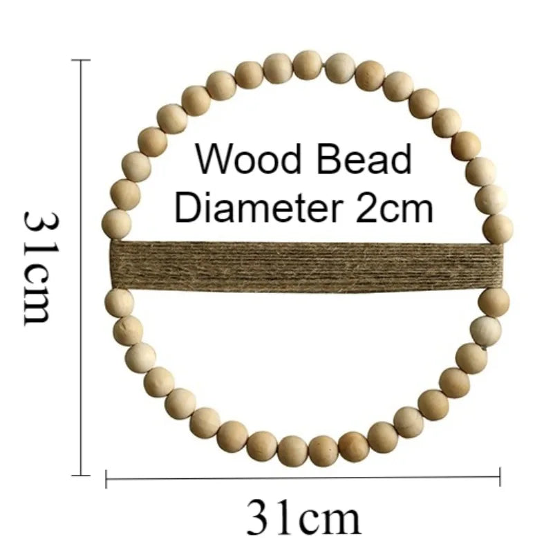 Wood Bead Door Wreath Elegant Wall Ornaments