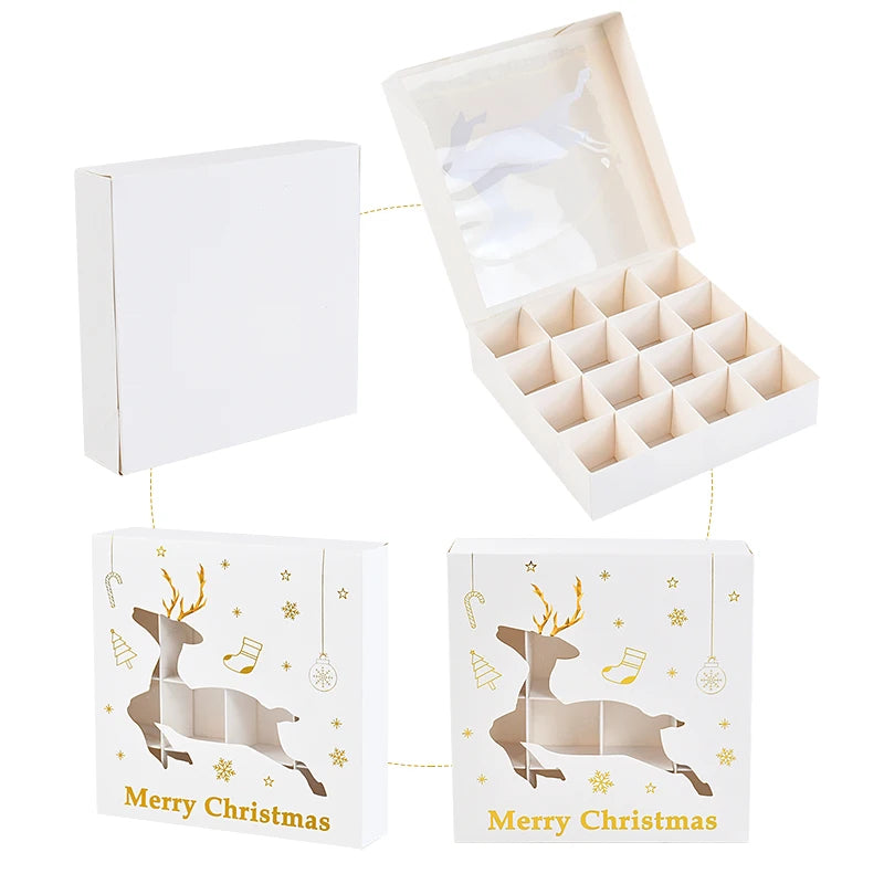 Christmas Cookie Gifts Boxes Candy Snack Packing Bags Merry Christmas  Decorations For Home Xmas Wrapping 2025 New Year Gift Box