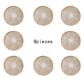 2/4/6/8pcs Round Burlap Macrame Placemats, Bohemian Jute Country Placemats, Diameter 15 Inches, for Table Decoration