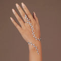 Boho Adjustable Leaf Cubic Zircon Hand Palm Bracelet