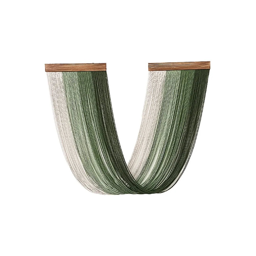 Boho Decor Wooden Wall Hanging Tapestry Tassel Hand-Woven Curtain Tapestry Aesthetic Cotton Rope Tapestry Apartment