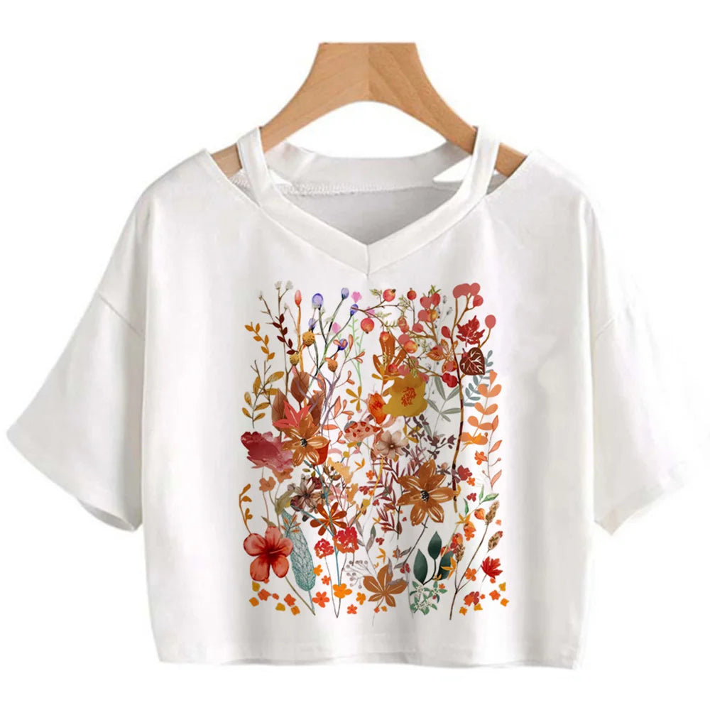 Goblincore 2000s aesthetic graphic  crop top Woman cute 2000s aesthetic manga t-shirts tee