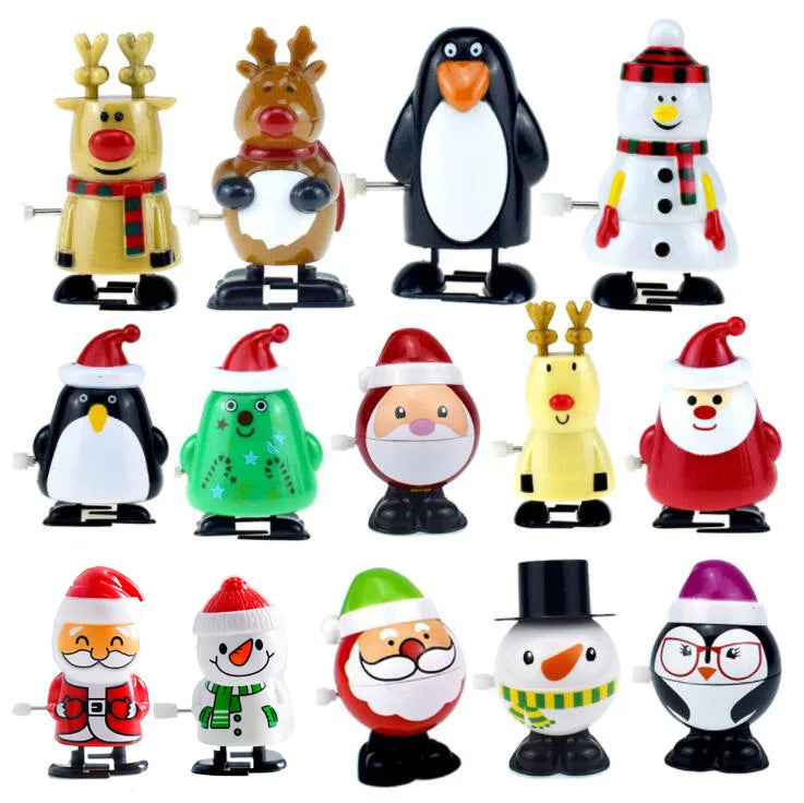 Christmas Ornament Children Toys Jumping Santa Claus Elk Snowman Penguin Kindergarten Festive Party Supplies New Year Gifts
