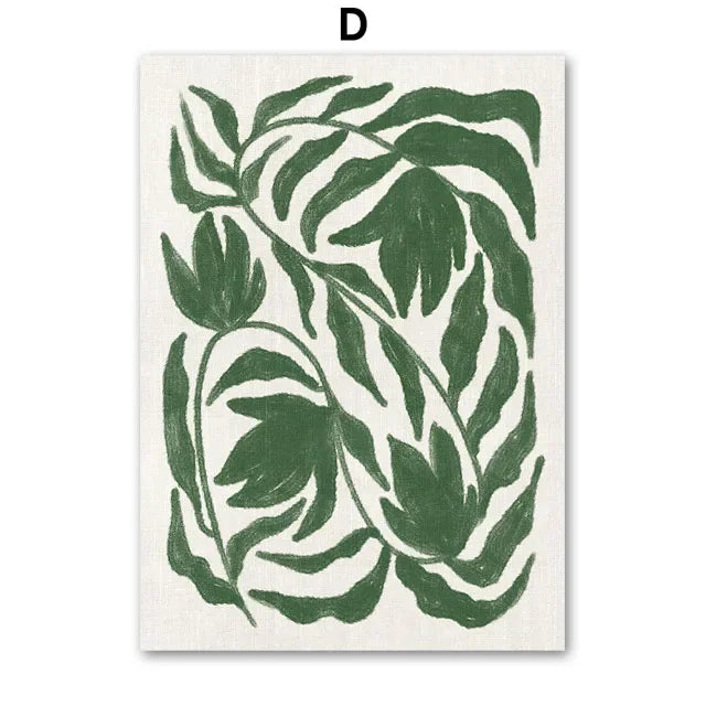 Cocktail Vase Leaves Flower Wall Art