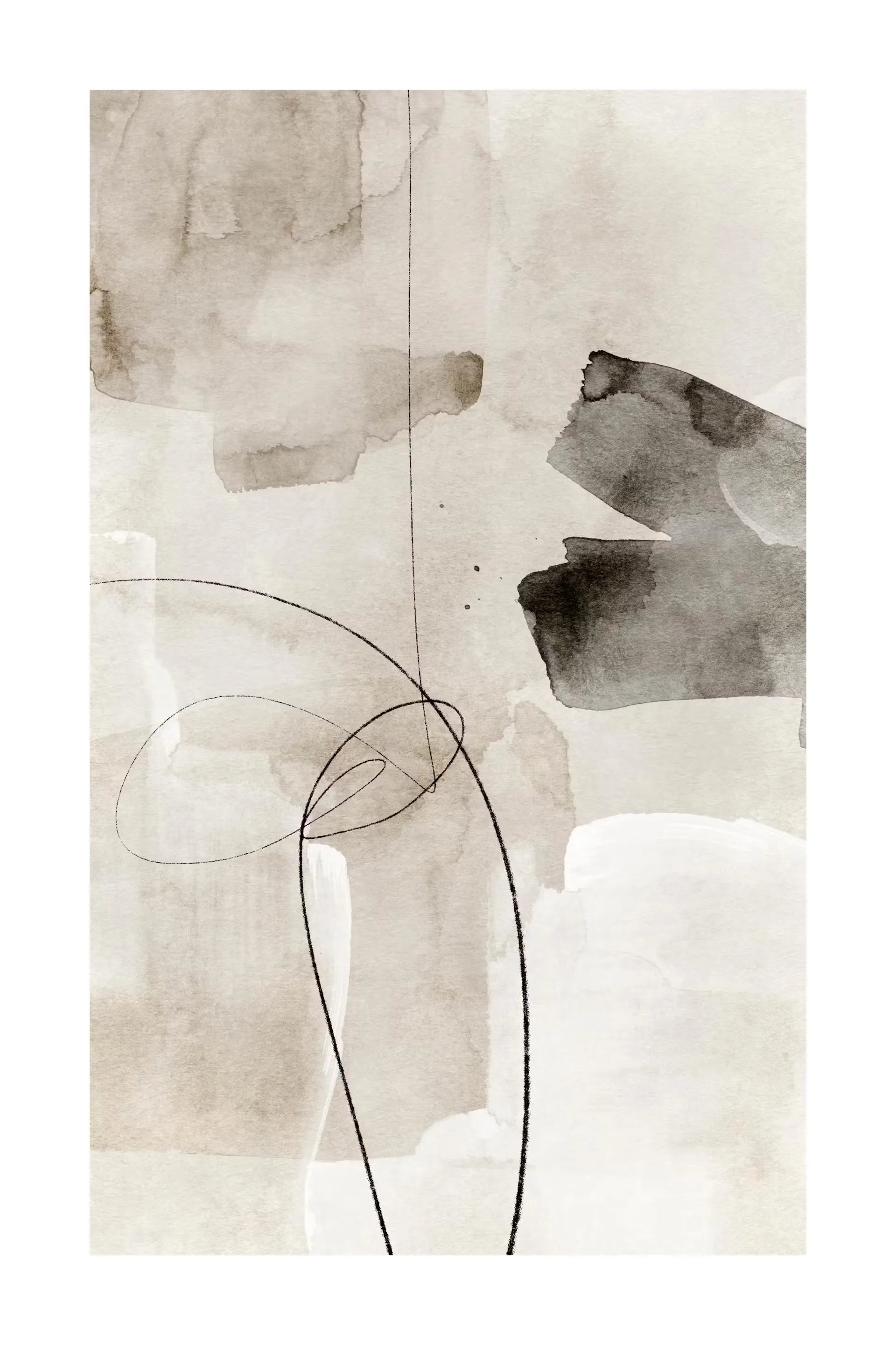 Beige Flower Grass Scenery Wall Art