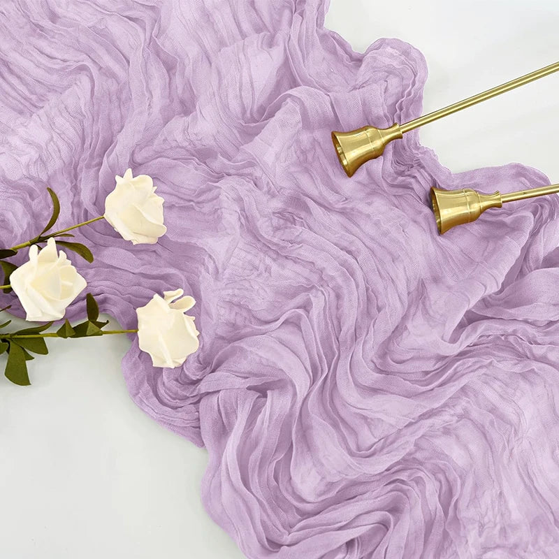 Beige Table Runner Gauze Cheesecloth