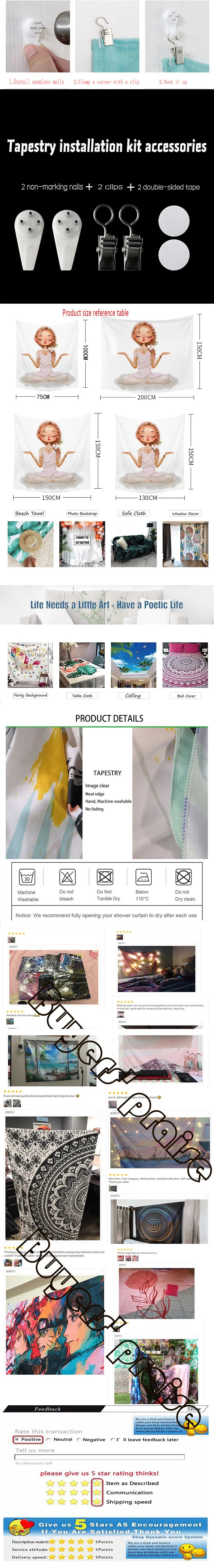 Boho Background Illustration Mural Decor Geometric Tapestry Wall Hanging Bedroom Aesthetic  Blanket