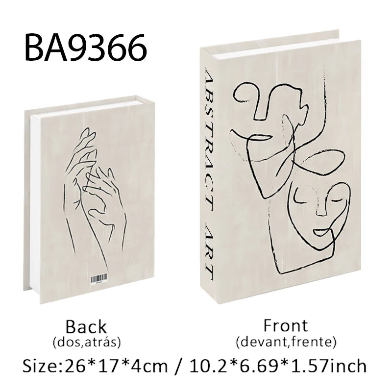 Abstract Boho Monet Luxe Fake Book Storage Box Interior Decoration Bauhaus Decorative Books Coffee Table Bedroom Ornament Decor