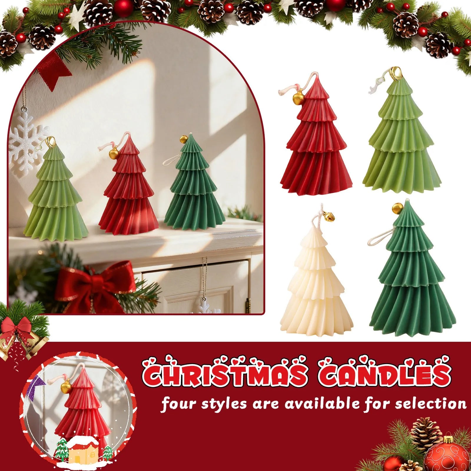 Christmas Candle Ornaments Christmas Tree Scented Candles Exquisite Christmas Table Decorative Supplies Festive Gifts