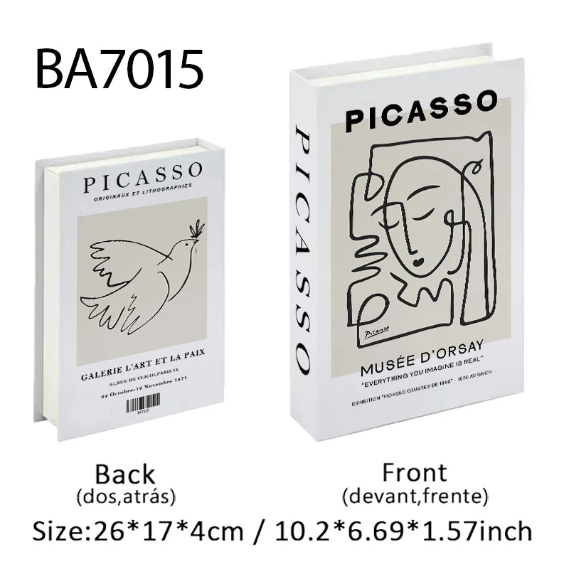 Abstract Boho Monet Luxe Fake Book Storage Box Interior Decoration Bauhaus Decorative Books Coffee Table Bedroom Ornament Decor